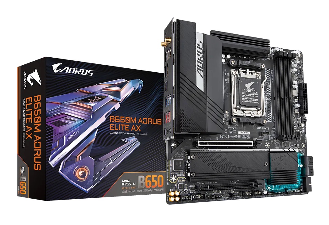  B650 m-ATX Motherboard: AM5 Socket For AMD Ryzen 7000 Series Processors<BR>4x DDR5, 4x SATA 6Gb/s, PCIe 5.0, 1x M.2 Gen5 + 1x M.2 Gen4, USB 3.2, 2.5GbE LAN, Wi-Fi 6 + Bluetooth, Realtek 7.1 Audio, HDMI/DP  